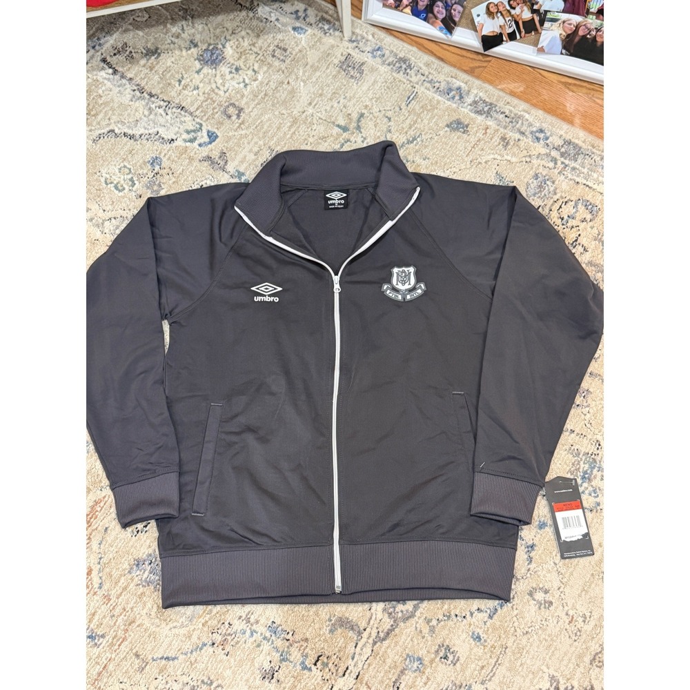 Umbro Mens Track Jacket Dark Charcoal Grey Moisture Wicking Full Zip M5458 M